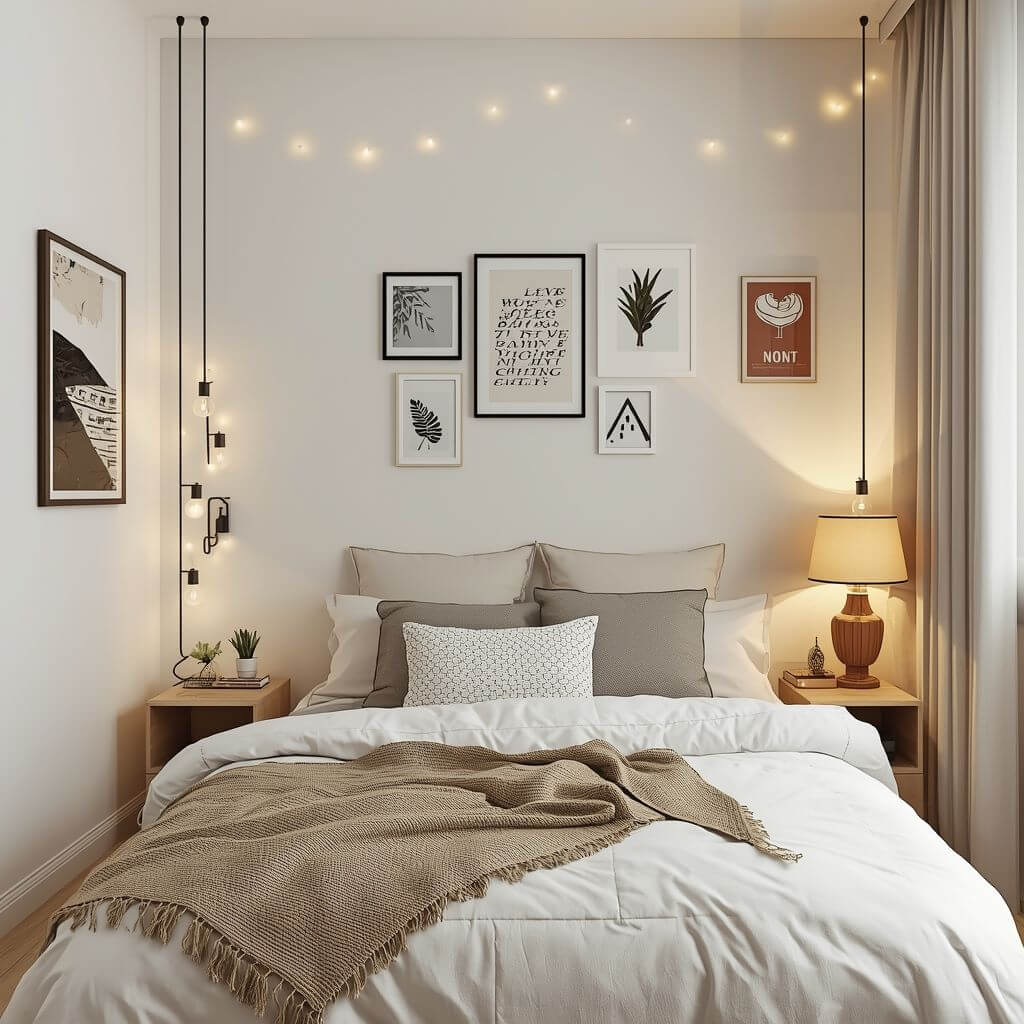 No Drill Bedroom Wall Decor for Renters