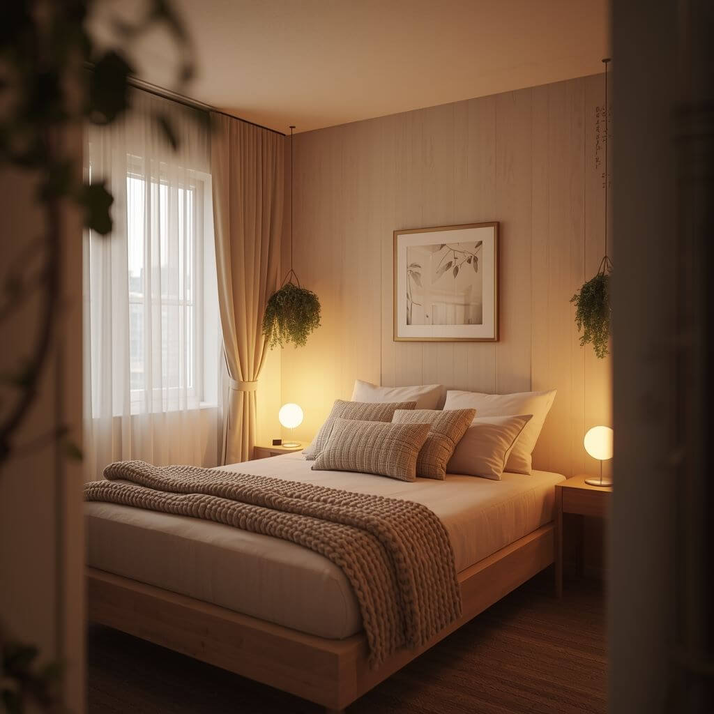 how to make a rental bedroom cozy