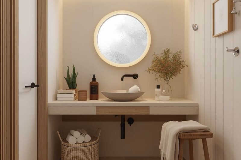 how to make a small bathroom feel cozy