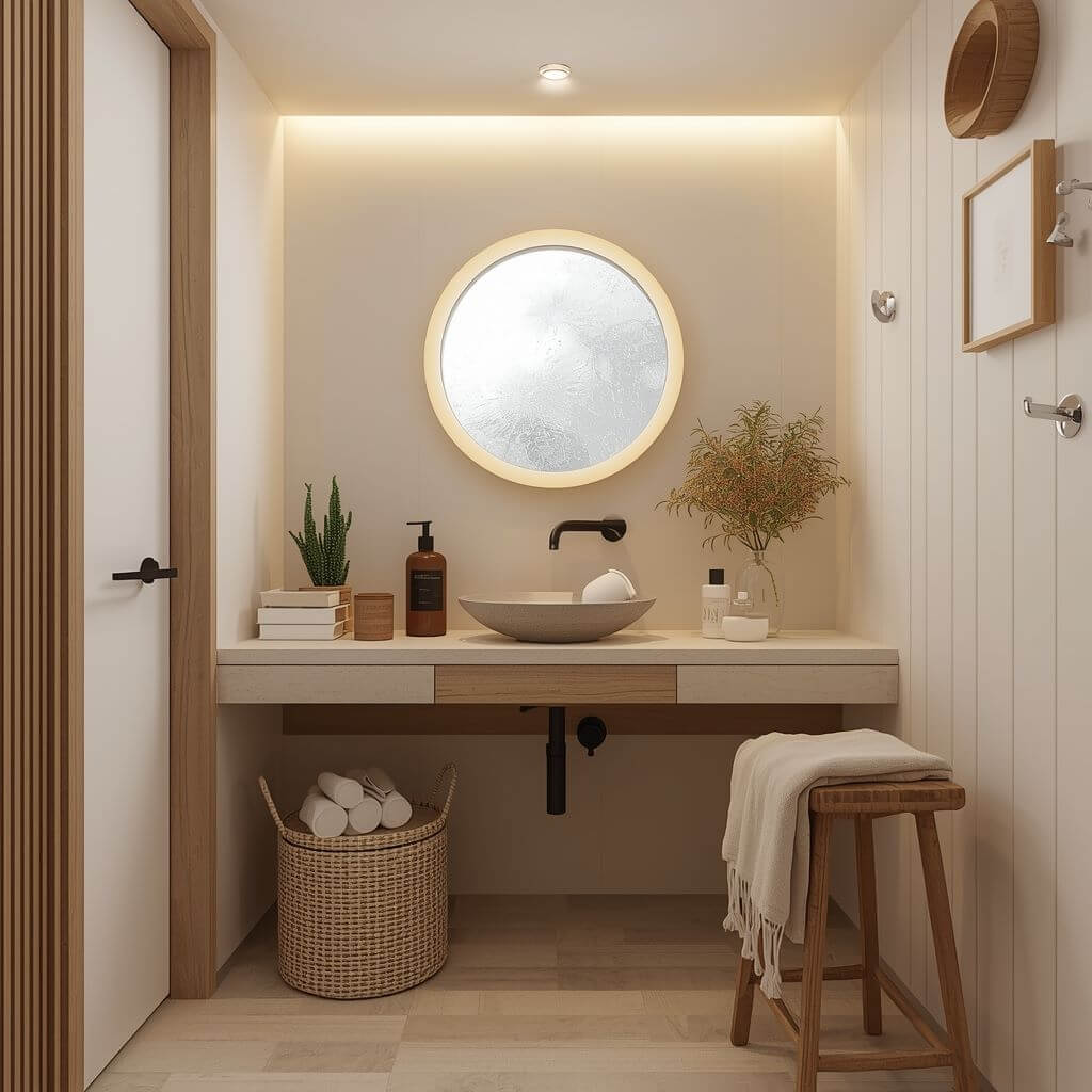 how to make a small bathroom feel cozy